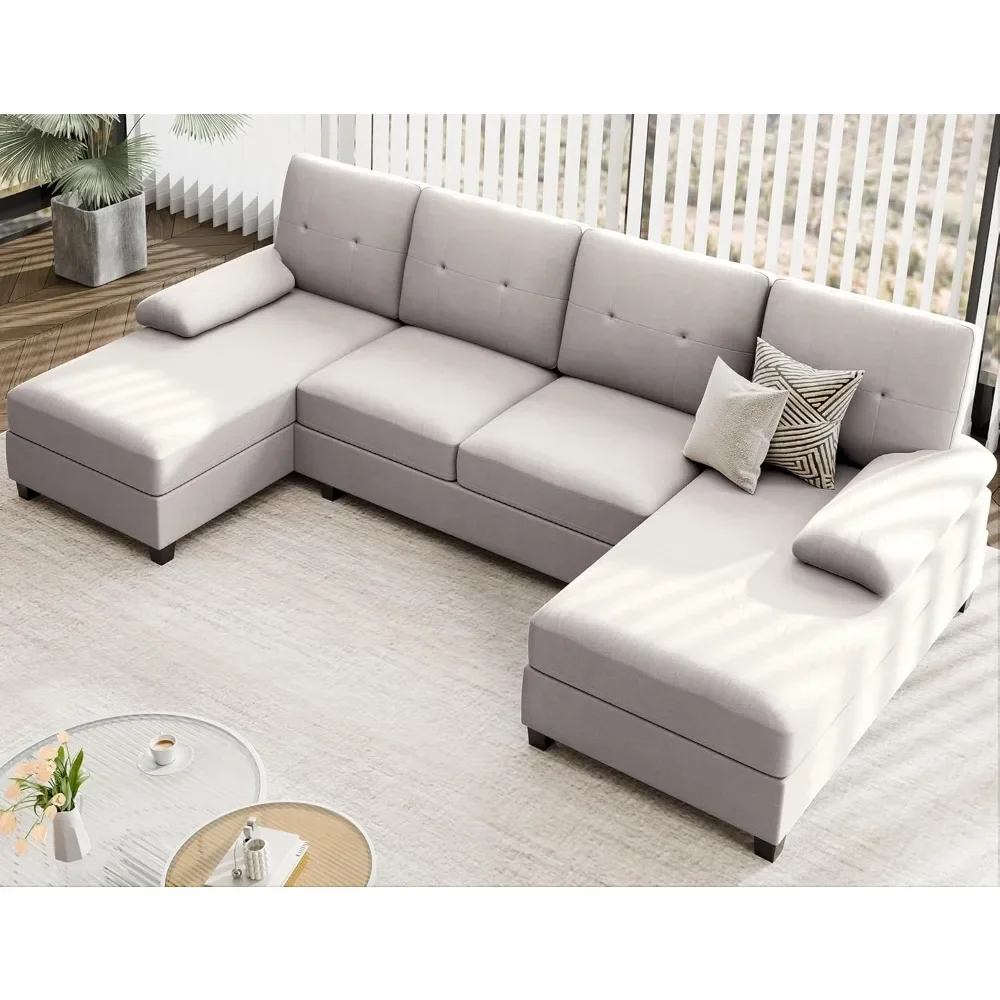 Sectional Sofa Couches for Living Room, U Shaped Couch Sofas Living Room Furniture Sets Clearance with Chaises for Apartment