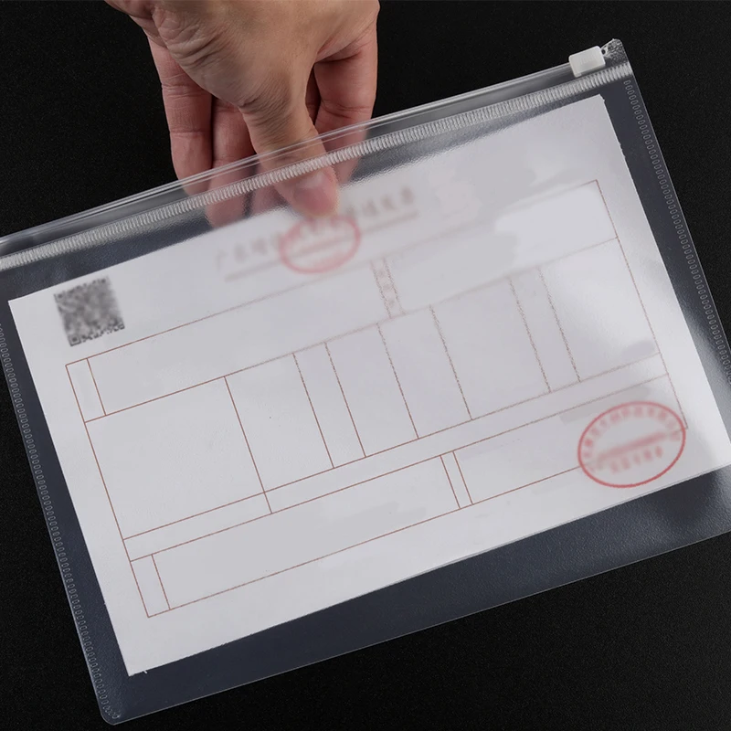 10PCS A4A5A6 Exam Mesh Zipper Bag Student Office Simple Large Capacity Transparent Document Bags image 3