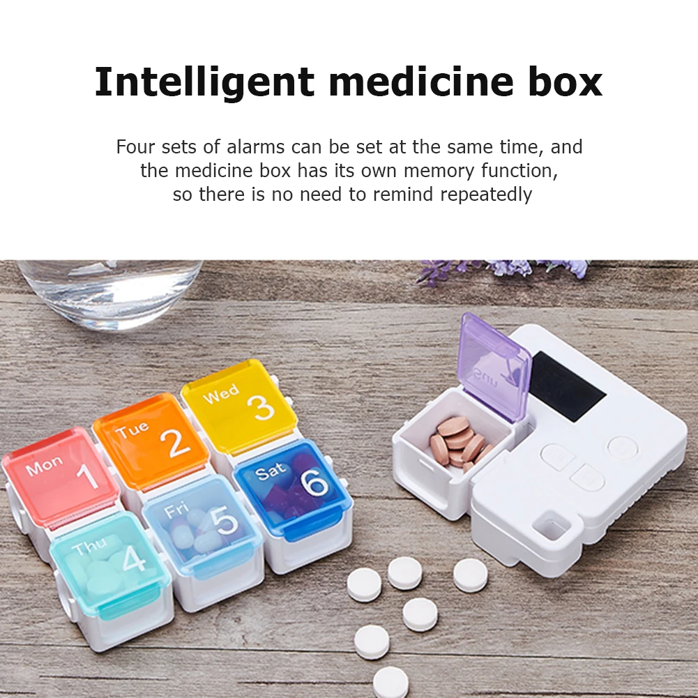 Electronic  Drug Storage Alarm Box Timing Reminder Week Smart Pill Case