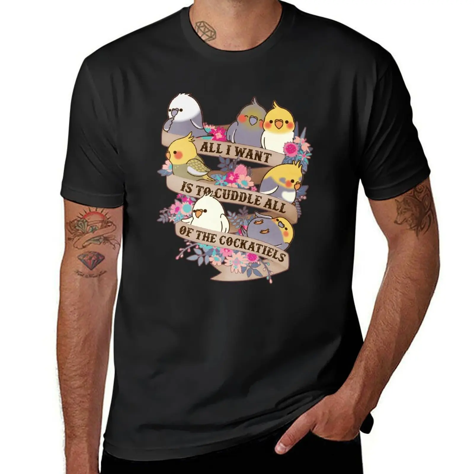 

Cuddle All of the Cockatiels T-Shirt boys animal print boys whites anime clothes mens graphic t-shirts anime