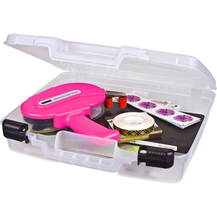 

6960AB Quick View Deep Base Carrying Case Portable Art Craft Storage Box 14.5 x 15 Clear