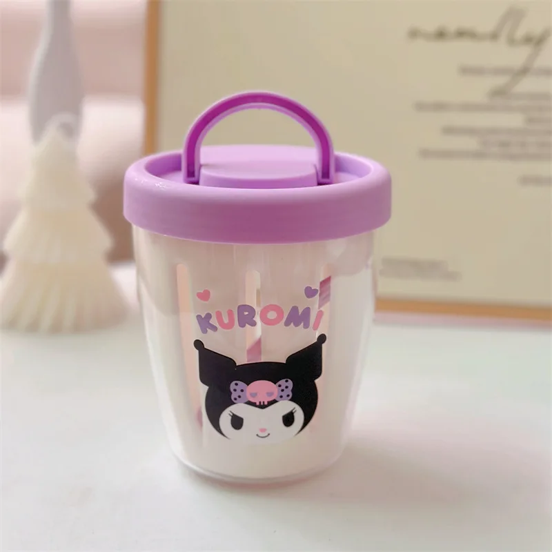 

Hello Kitty Double-Layer Drainable Food Storage Container Breakfast Cup for Office Portable Takeout Kitchen Fruit Cup Salad Bowl