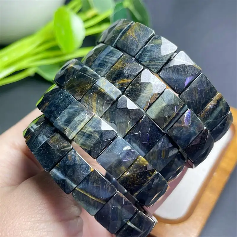Natural Blue Tiger Eye Stone Bangle Crystal Healing Gemstone Fengshui Bangle for Woman For Gift 1PCS 10X12MM