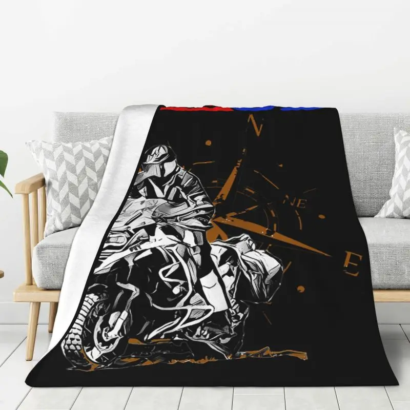 Custom Motorcycle R1200 GS Adventure Blanket Soft Fleece Spring Warm Flannel Throw Blankets for Sofa Office Bed Bedspread