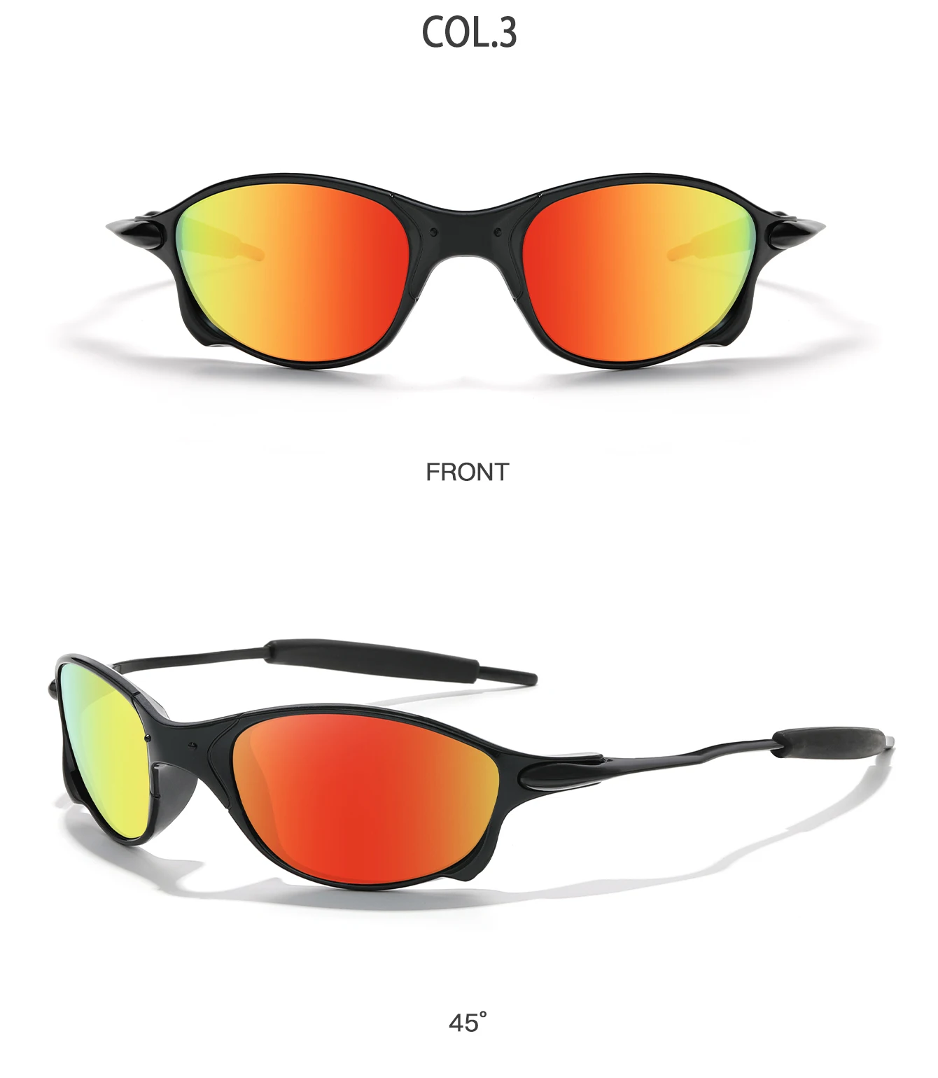 Polarisierte Sonnenbrille für Männer und Frauen, Metallrahmen-Brille mit UV-Schutz für Outdoor-Sportarten, Radfahren, Laufen, Wandern, Fahren – Detail 5