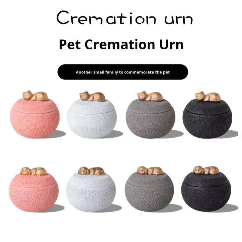 pet memorial Pet Cremation Urn Handmade Polandite Cement Modern Cute Cat Dog Burial Box Aftercare Memorial Container Funeral Sup