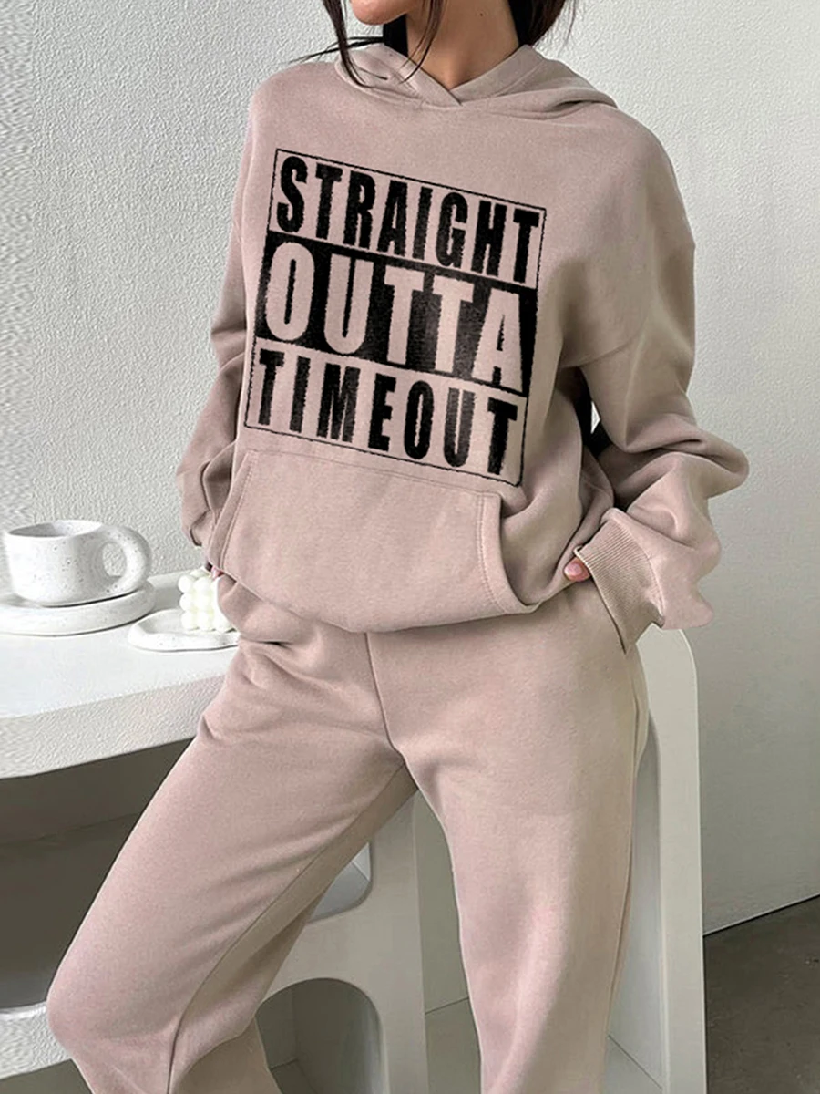 CHQCDarlys Women s 2 Piece Outfits Fall Casual Tracksuit Long Sleeve Hoodie Sweatshirts Jogger Pants Set Sweatsuits