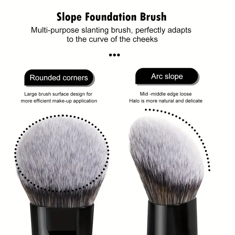 Pinceaux de maquillage à Double tête 2 en 1, fond de teint plat à angle, correcteur, Contour pour mélanger la poudre libre, crème liquide, outils cosmétiques