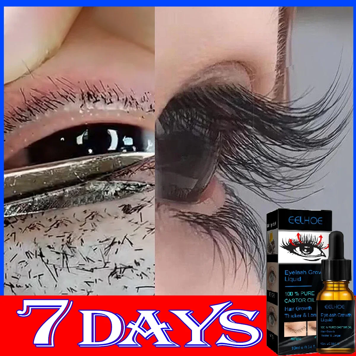 7Days Eyelash Fast Grow Serum Lengthen Thicken Natural Curl Enlargement Voluminous Eyelash Growth Natural Eyelashes Growth Serum