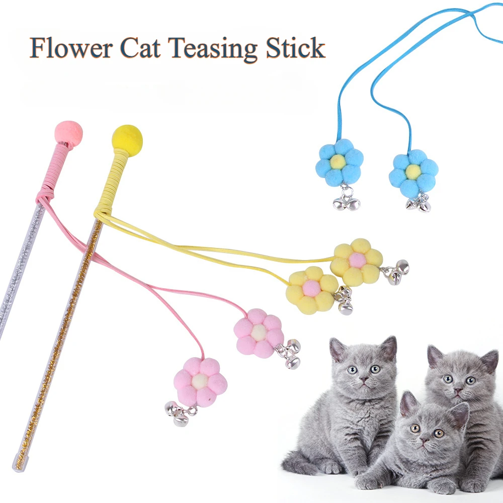 Pet Cat Fairy Bell Chrysanthemum Teasing Cat Stick Cat Interactive Soothing Toy Supplies