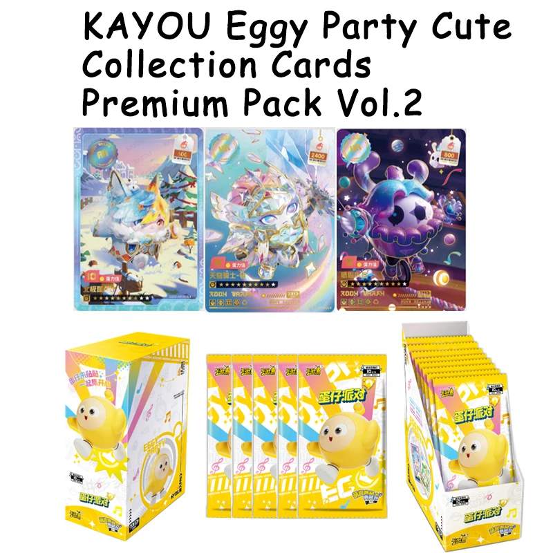 Eggy Party Collectible Trading Cards T4W2 KAYOU Cute Cartoon Character Paper Card Set Game Fans Collection Gift