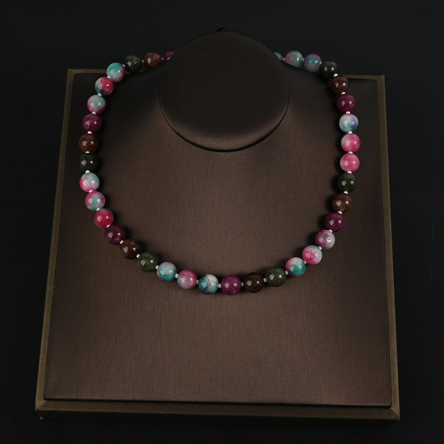 New Chinese Style Optimized Tourmaline Natural Stone Beaded Clavicle Chain Light Luxury Temperament Necklace High-end Necklace