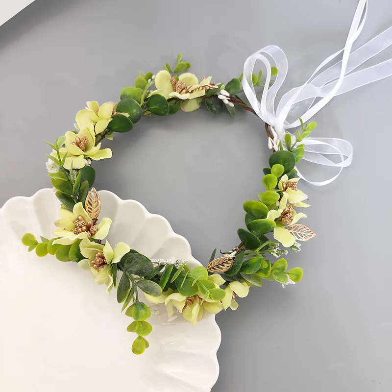 CC Flower Hairbands Women Accessories Wedding Hairwear Bridal Headbands Engagement Hair Ornaments 100% Handmade Wreath Gift 2518