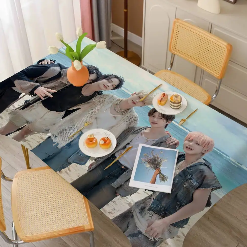 Manteles de poliéster con temática Kpop Tomorrow X Together-TXT, diseños bonitos para el hogar, cocinas, habitaciones, Patios, decoración de manteles