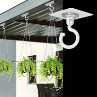 1/10pcs Rotating Ceiling Hooks Heavy Duty Adhesive Hangers for Wind Chimes Hanging Plants Home Decor 360° Rotation Utility Hooks