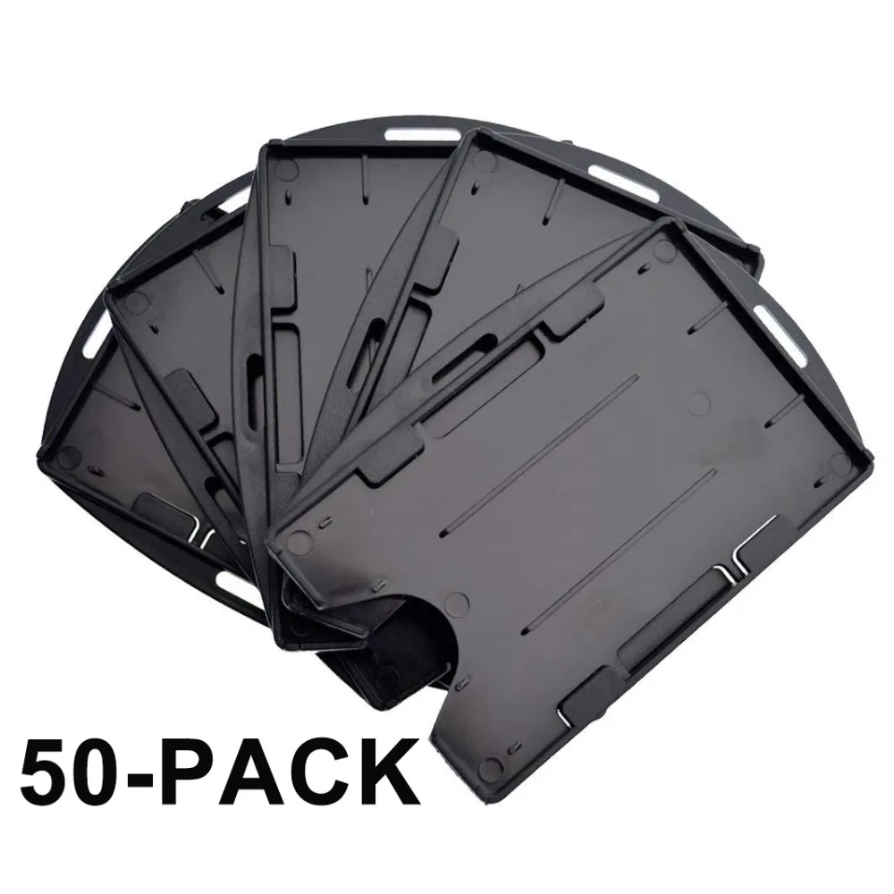 50-Pack Black Dual Card ID Badge Holder Holds 2 Cards Rigid Hard Plastic Double Sided Card Holder for Horizontal or Vertical