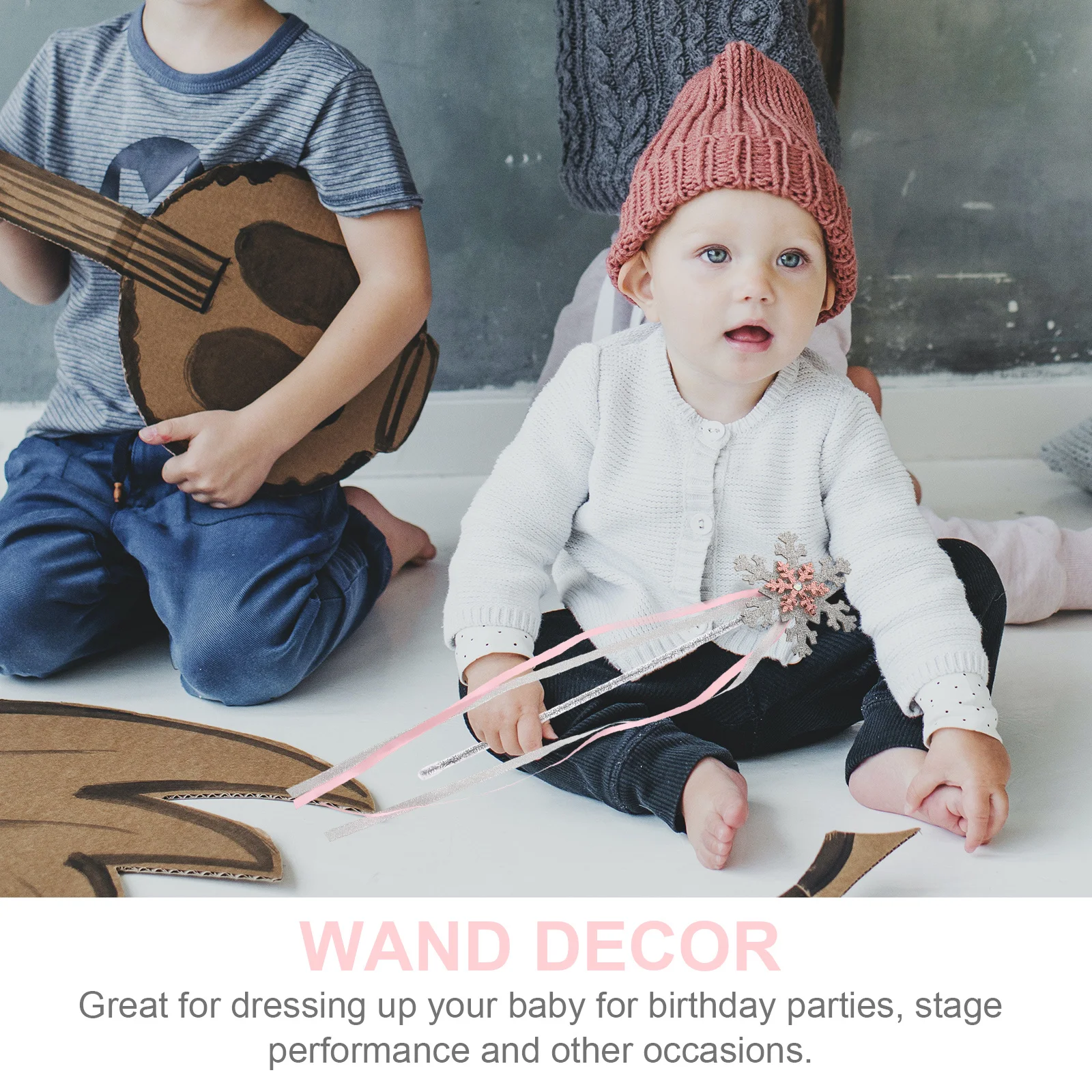 2Pcs Snowflake Wands Fairy Design Winter Party Favors for Girls Christmas Costume Photo Props Kids Celebration