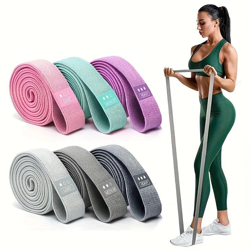 3 Piece Training Suit 2 Meter Long Knit Tension Belt Resistance Bands Fitness Band Elastic Stretching Pull Up Training Straps