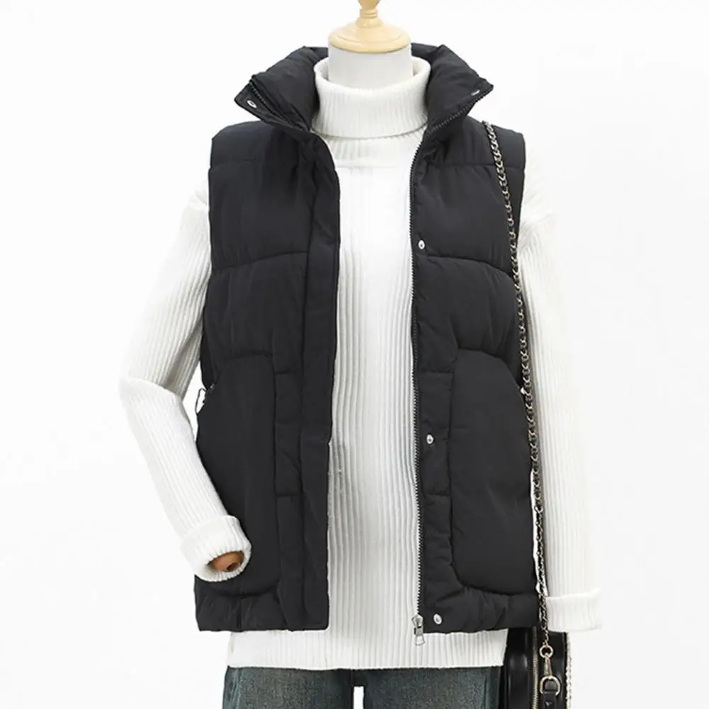 2025 New Autumn Winter Down Vest Women Short Waistcoat Windbreaker Thick Warm Down Coat Gilets Sleeveless Jacket Outdoor Coat