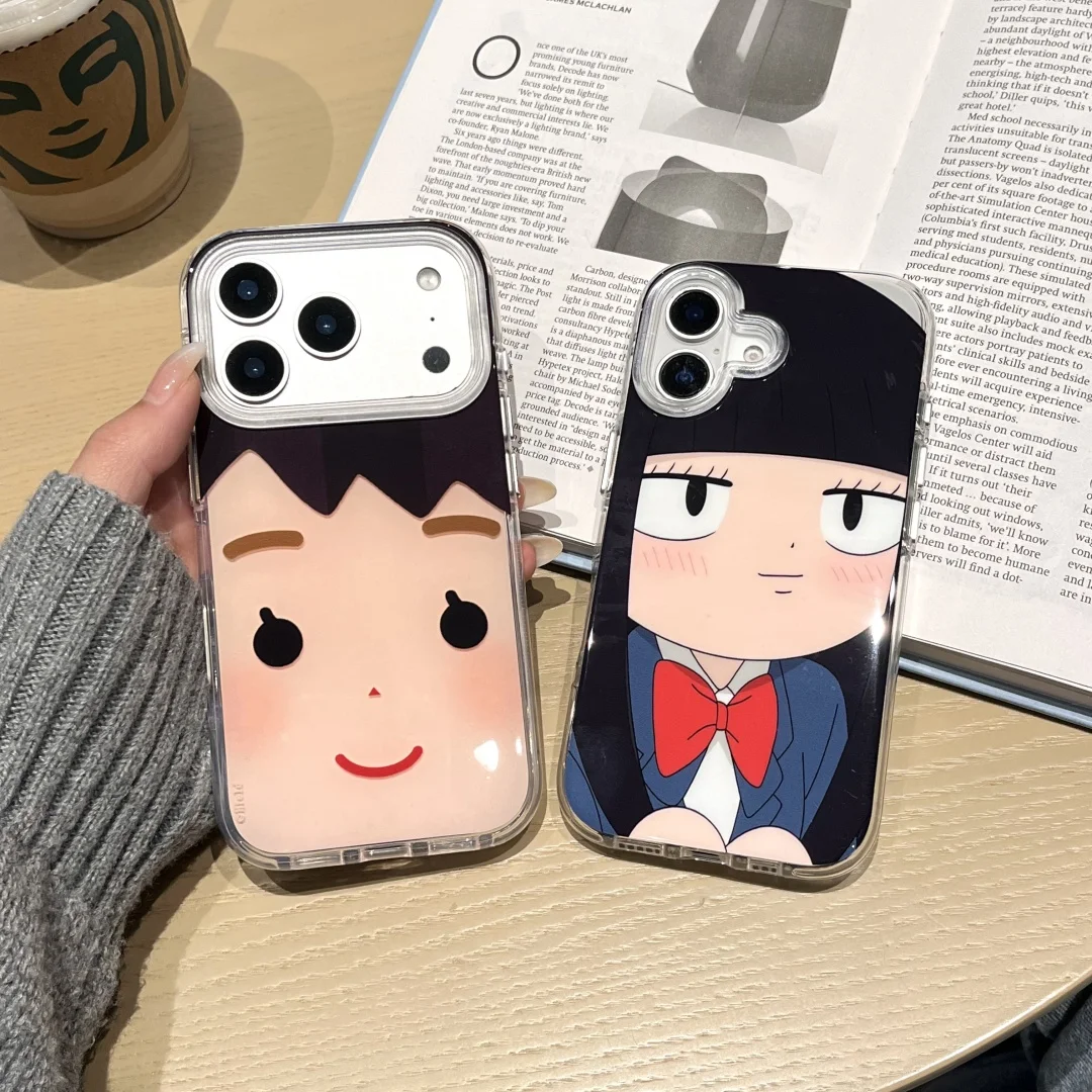 

Japanese Abstract Funny AnimeCouple Phone Case For iPhone 13 Mini 11 12 14 17 Pro Max Plus X Silicone Phone Cover