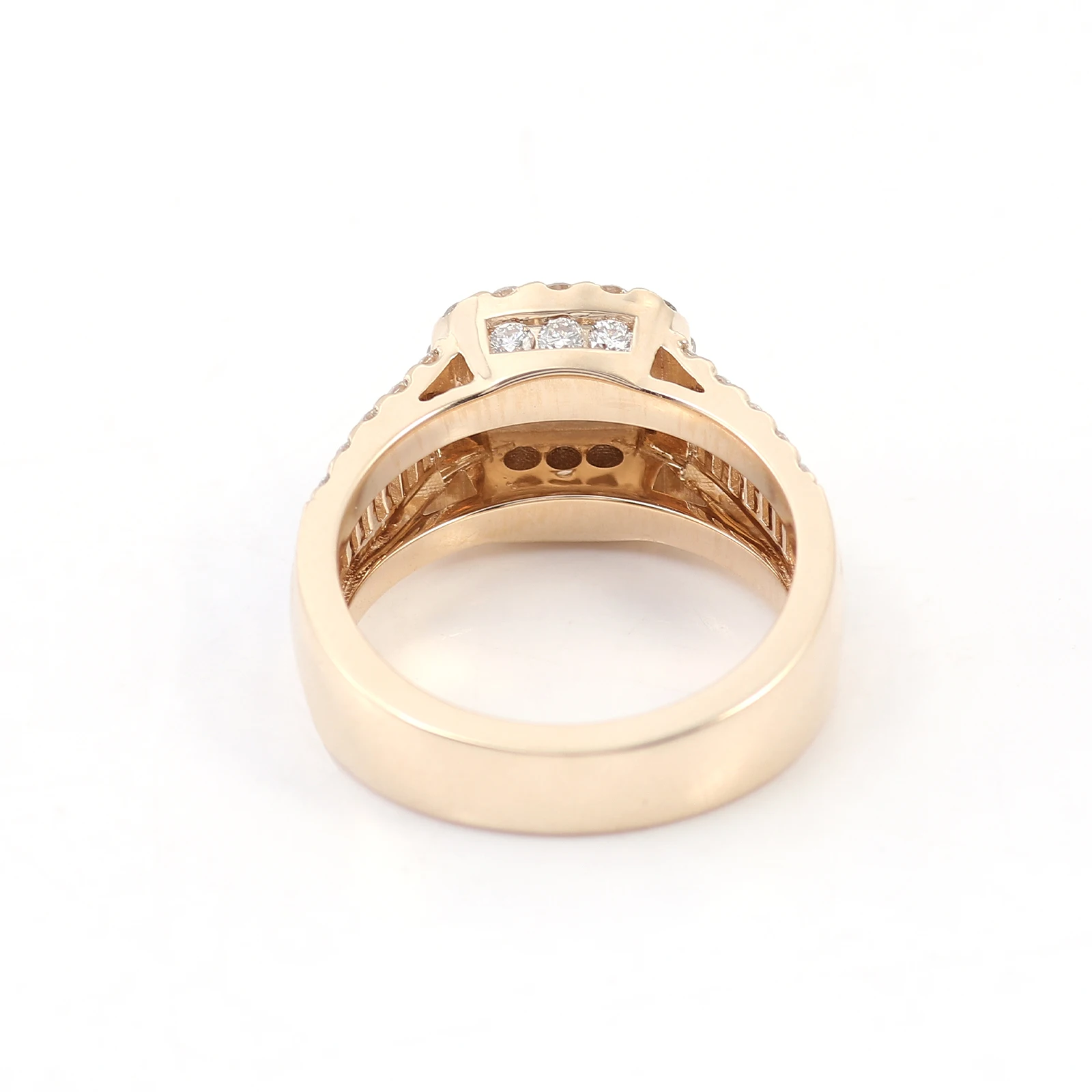 Provence 10K yellow gold classic lady rings full lab diamong band luxury promise engagement rings wedding party jewelry gifts