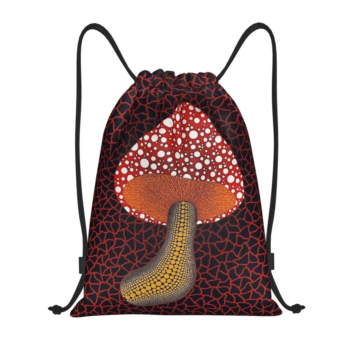 Custom Yayoi Kusama Drawstring Bags Women Men Lightweight Mushroom Pop Art Sports Gym Storage Backpack