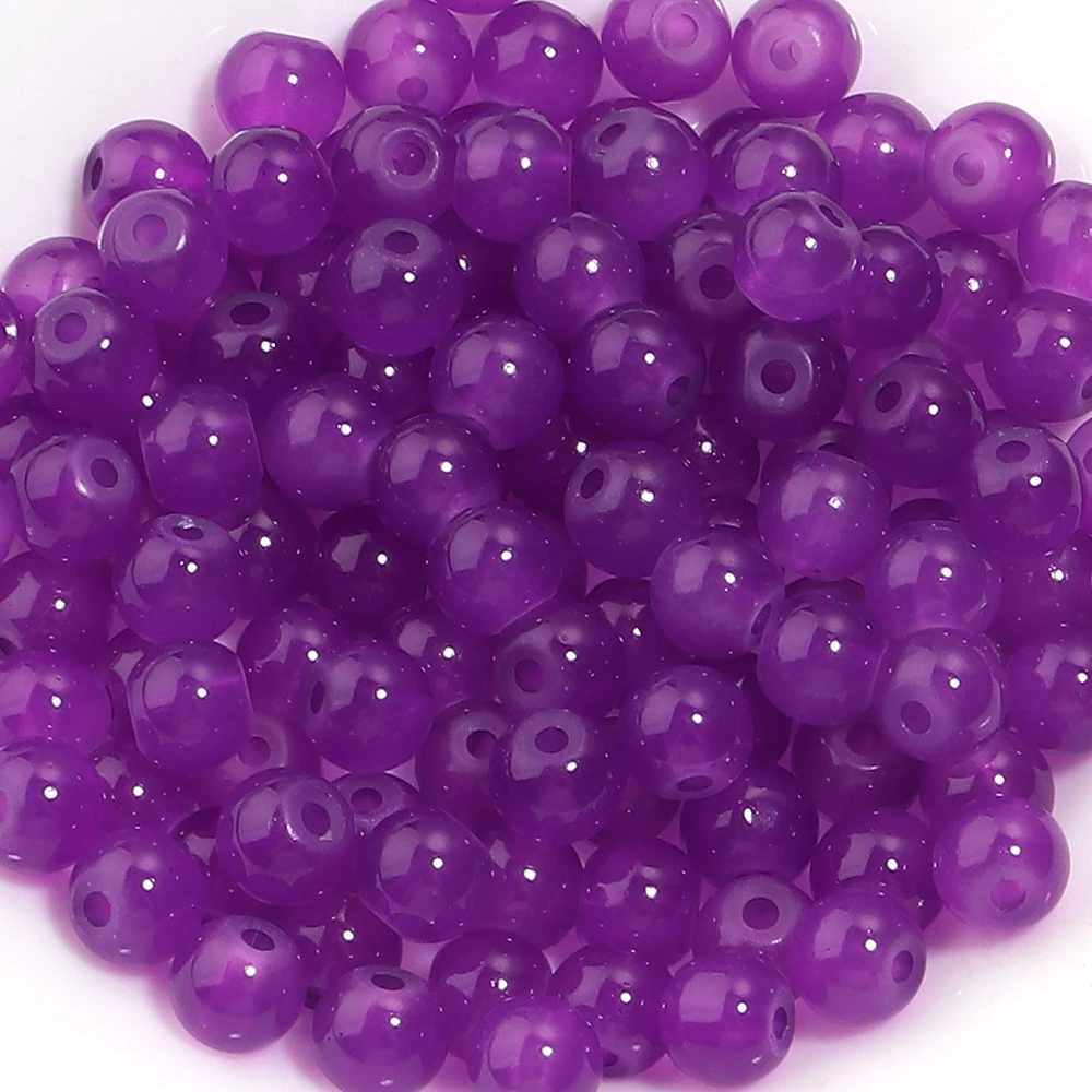 50pcs 6mm Glass Round Beads for DIY Jewelry Making
