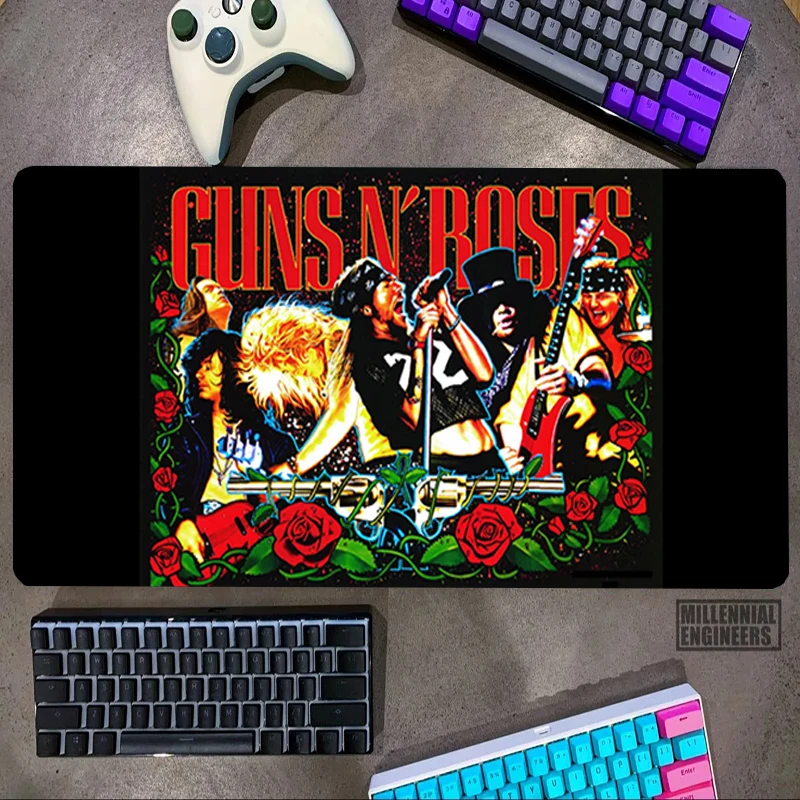 Rock Band G-Guns N R-Roses Mouse Pad Office Accessories Keyboard Mousepad Gamer Gaming Mats Desk Mat Big Mousepepad Extended Xxl