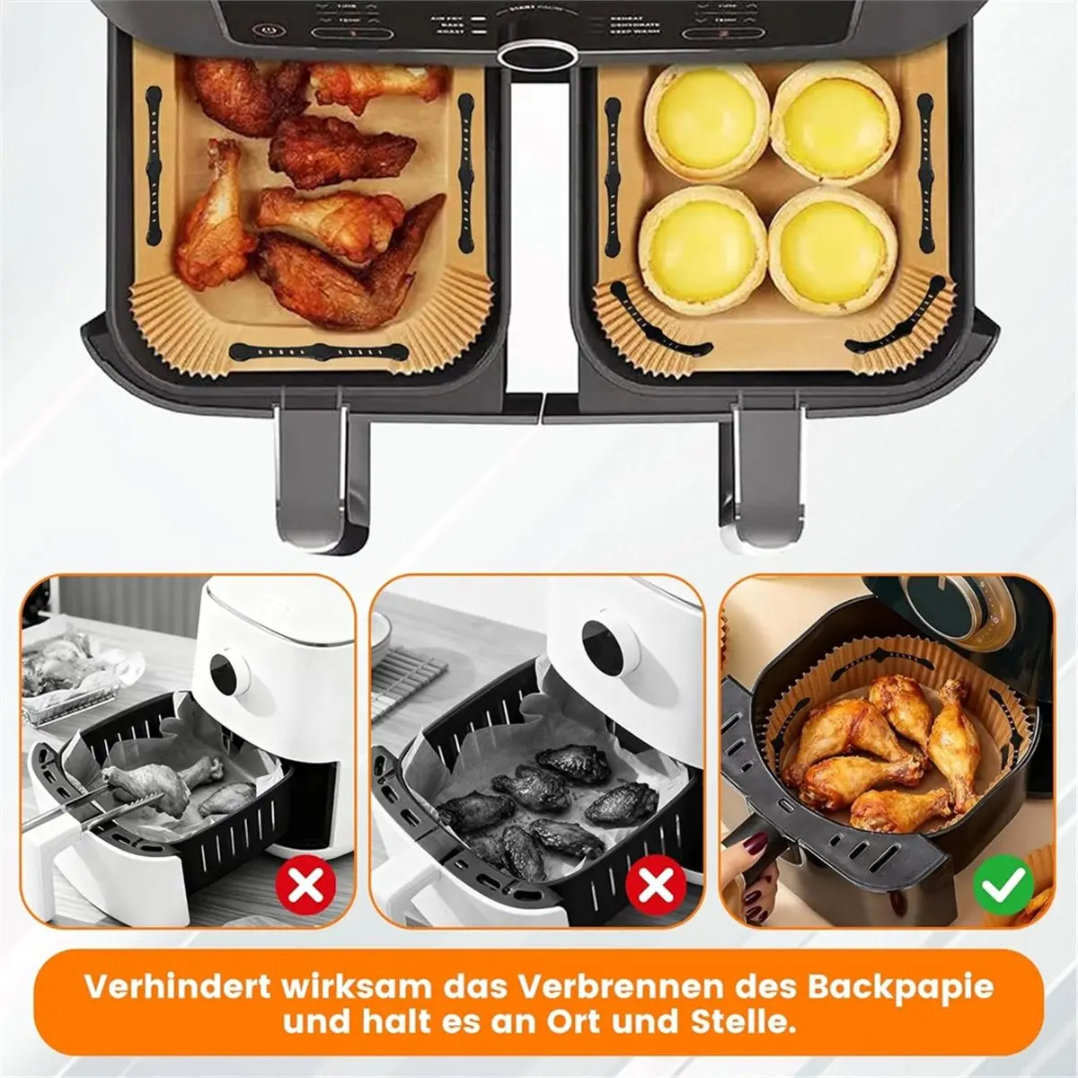 

Новинка 2026 года, 8 шт., силиконовая пряжка с магнитом для фритюрницы для удержания пергаментных бумажных вкладышей для фритюрницы