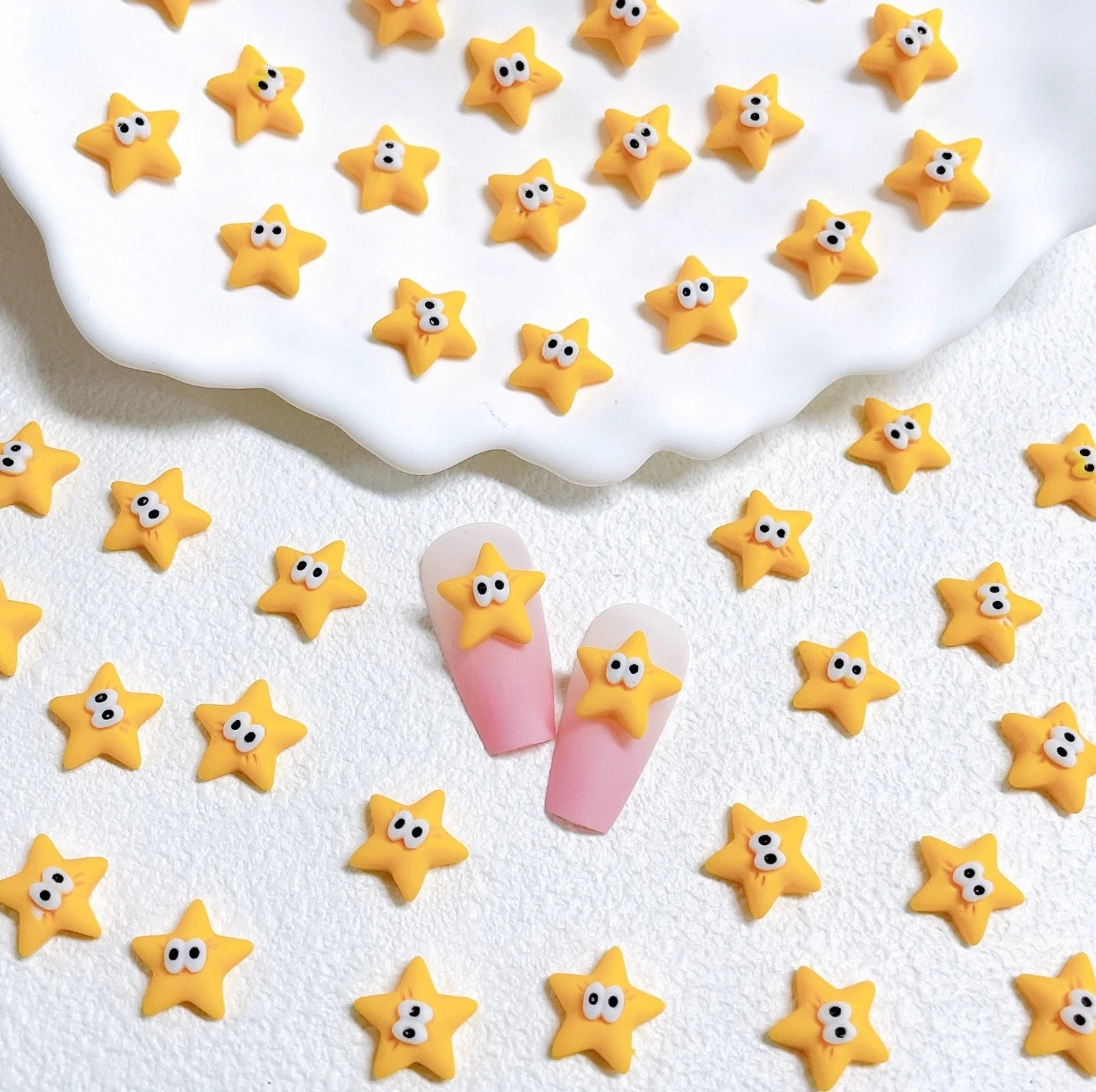 20pcs New Cute 11mm Resin Mini Stars Flat Back Cabochon Scrapbook Kawaii DIY Embellishments Accessories