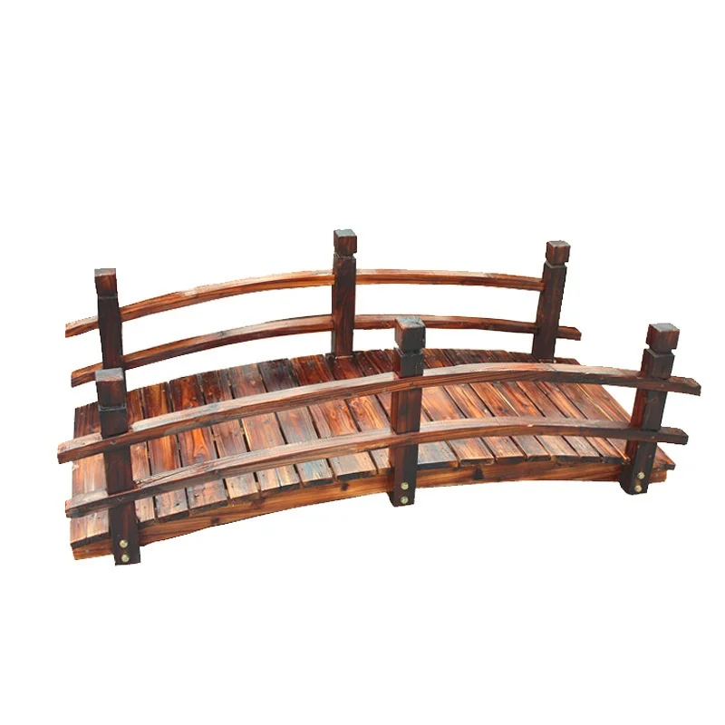 

Courtyard Garden Carbonized Solid Wood Bridge Xiaoxi Wood View Bridge Pond Outdoor