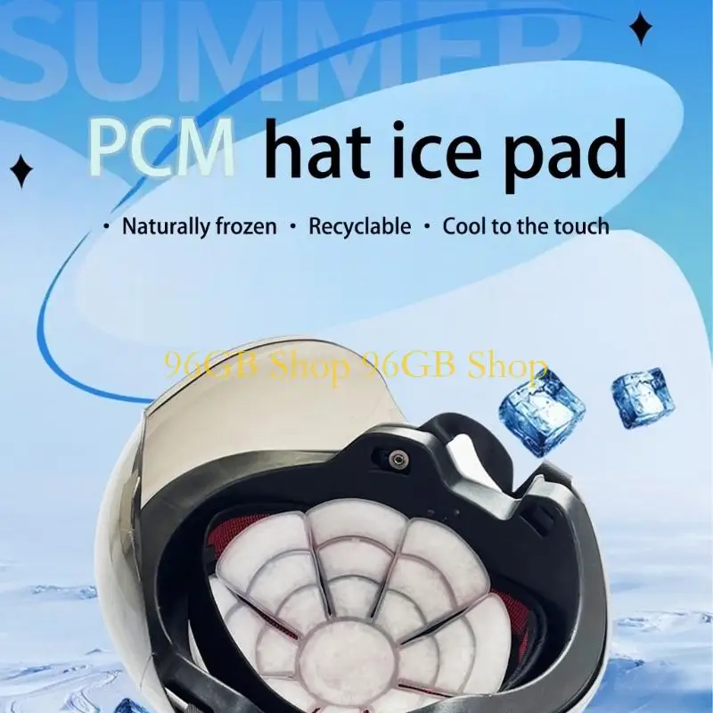

96GB Reusable Ice Head Cooling Gear Portable Ice Therapy Caps Pad NonSweat Motorcycle Accessories Suitable for Hiking Camping
