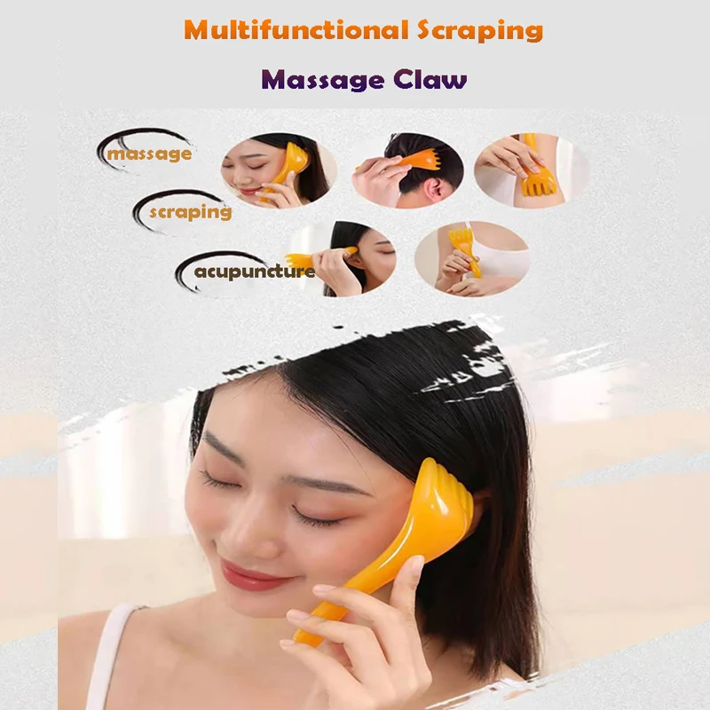 Head Massager Sha, 5-Claw Massage Scraping ClawBody Neck Leg MassageTool, Facial Relaxation Massager for Hair Care Stress Relief