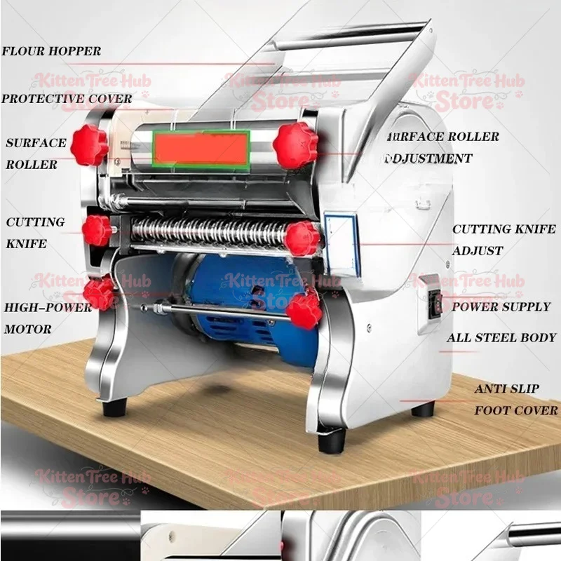 Stainless Steel Electric Dough Press Machine, Automatic Noodle & Dumpling Wrapper Maker