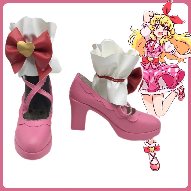 Aikatsu Hoshimiya Ichigo Cosplay Shoes Leather High Heels Props Anime TV Uniform Accessories Halloween Christmas Carnival