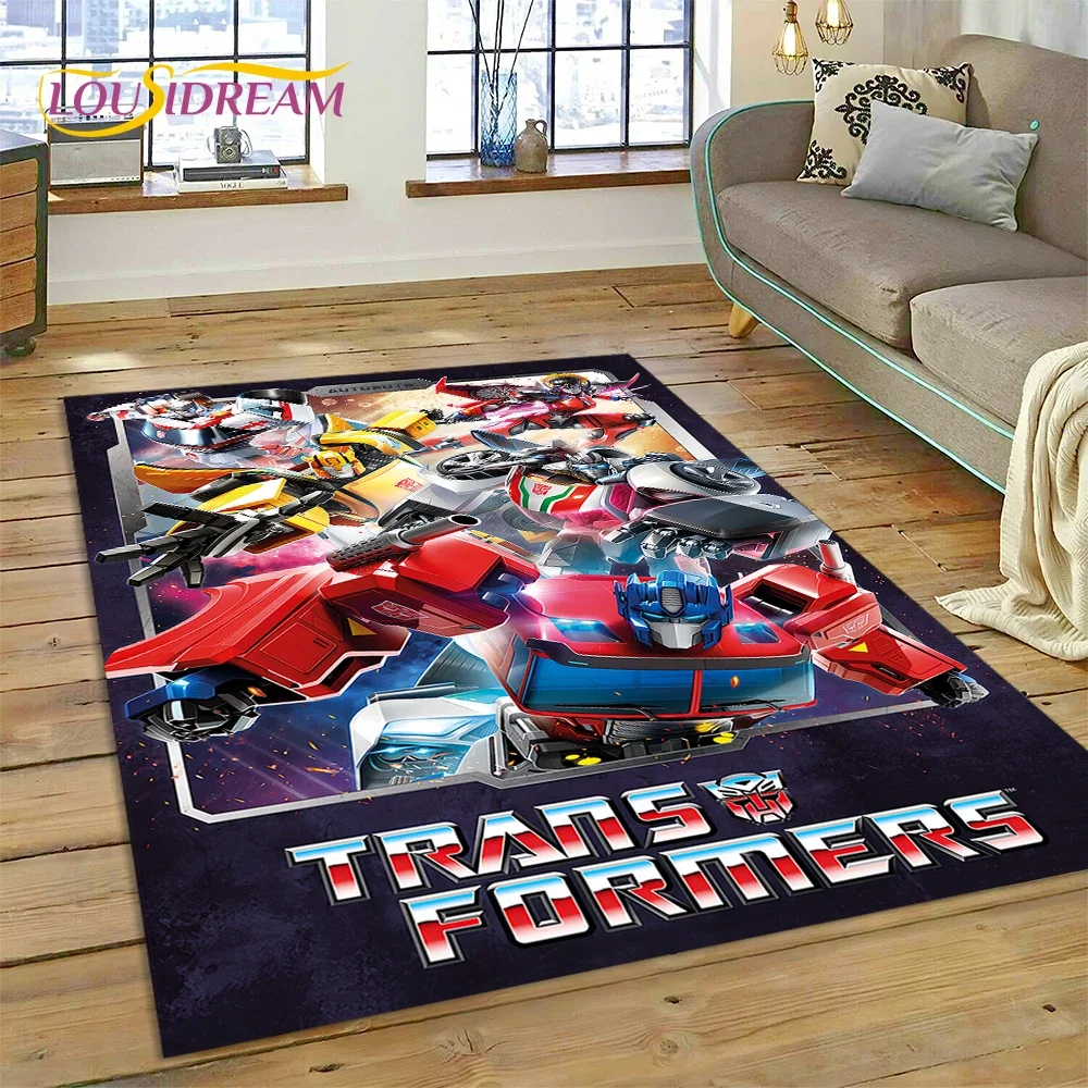 Cartoon T-Transformers  Autobots 3D Rug Carpet for Living Room Bedroom Home Decor,Floor Mat Non-slip for Sofa  Doormat Gift Kids