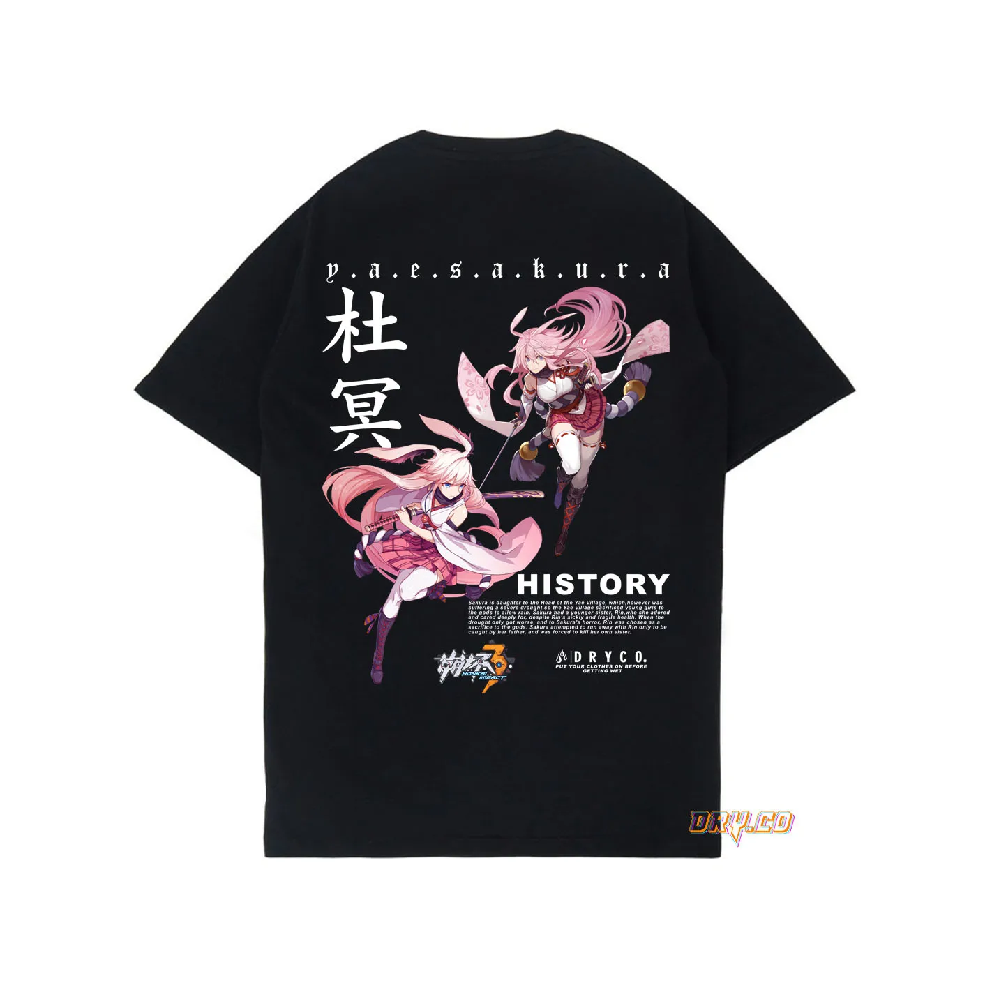 YAE SAKURA Tees T-Shirt GAME (HONKAI IMPACT) /UNISEX PRIA WANITA/DRYCO