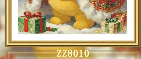 

ZZ8010- Christmas Bear 11CT 14CT 16CT 18CT Print On Canvas Cross Stitch DIY Set Kit Needlework Embroidery 167 Colors