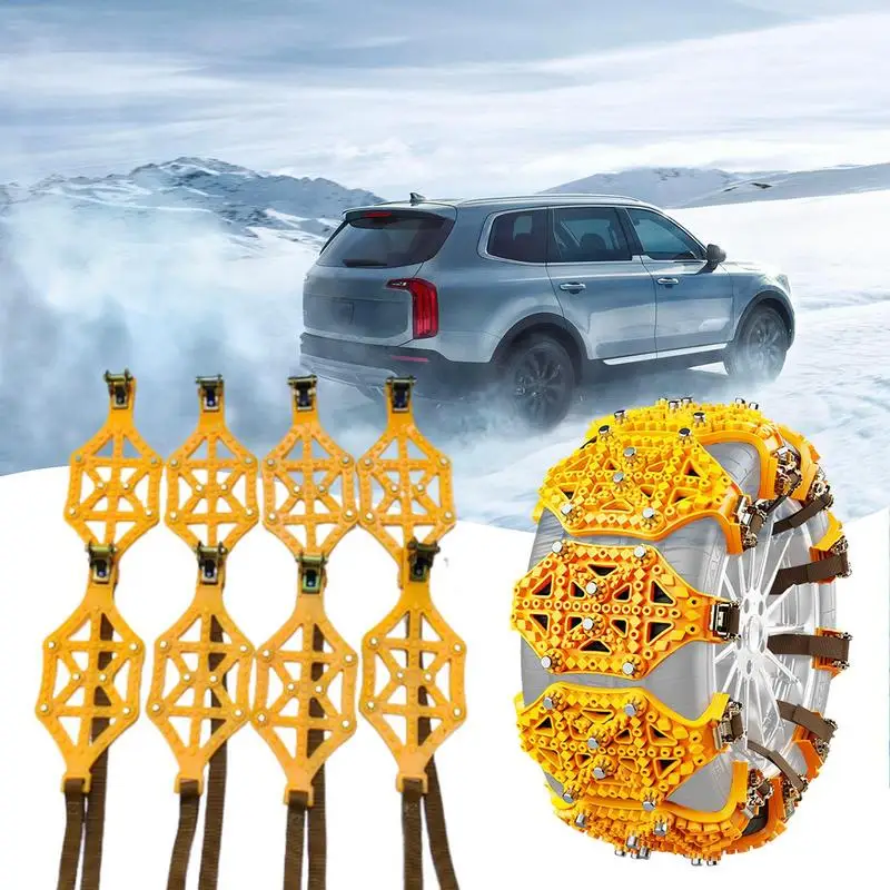 Snow And Ice Chains Traction Snow Tire Chains Thickening Portable Chains Steel Plate Gear Design Anti Skid Chains For Security