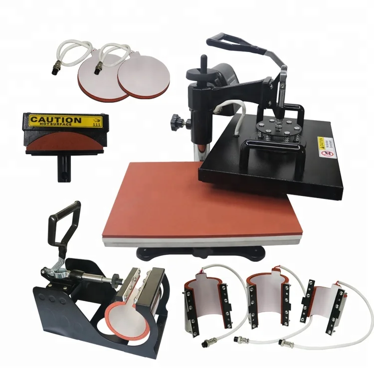 

CE Approved T Shirt Mug Cap Plate Stamp 8 In 1 Multifunction Combo Thermo Press Machine