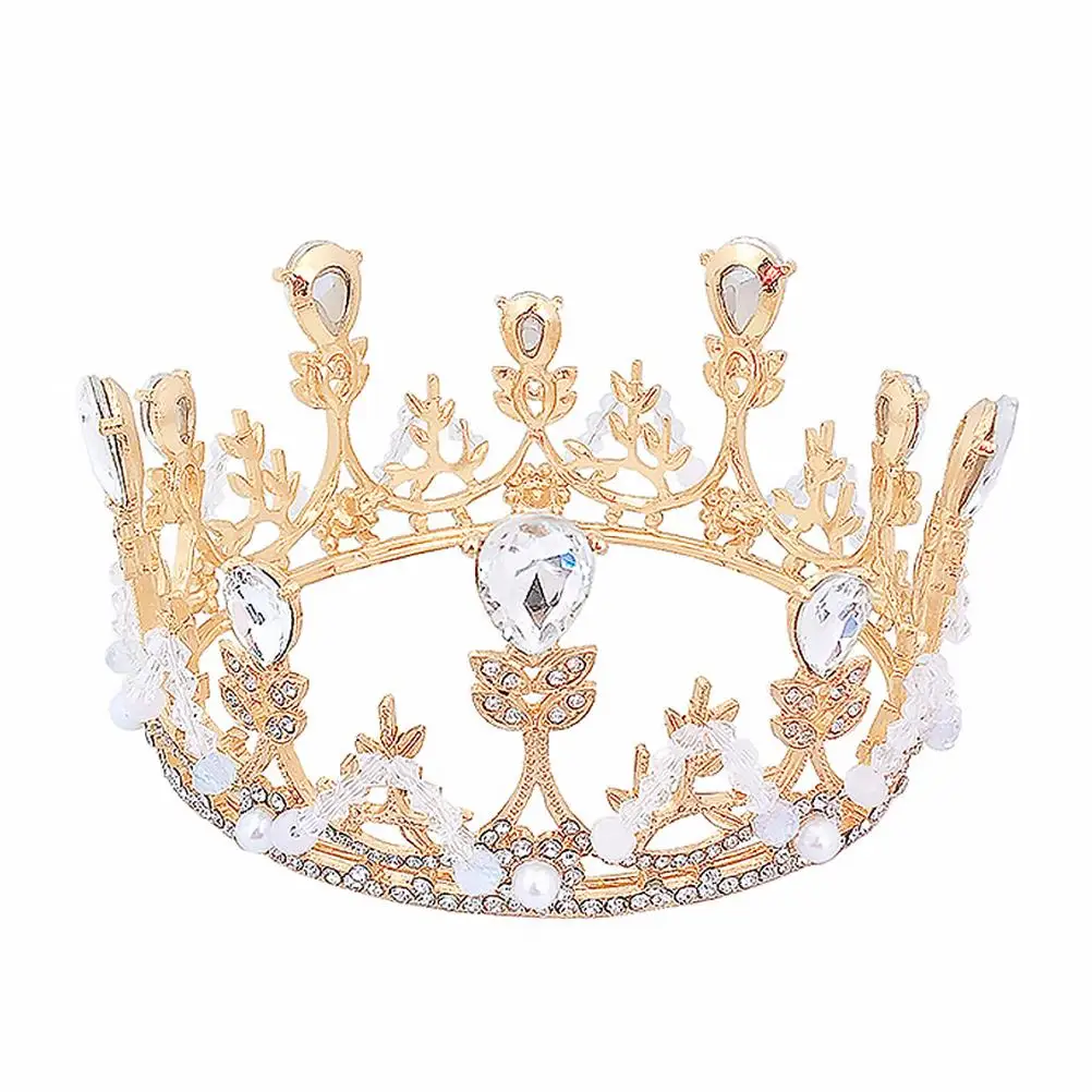 Girls Crystal Birthday Accessories Kids Children Birthday Crown Headb Children Crown Shiny Elegant Alloy Chic Costume