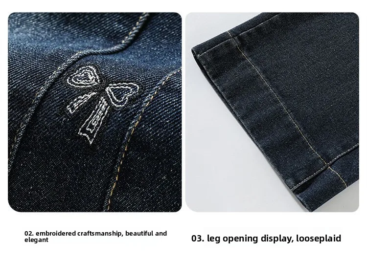 Neue Mädchen-Jeans mit Fleecefutter, Herbst-Winter, dicke, warme Kinderhose mit geradem Bein, Kinder-Allzweck-Jeanshose mit Polarfleece – Detail 10