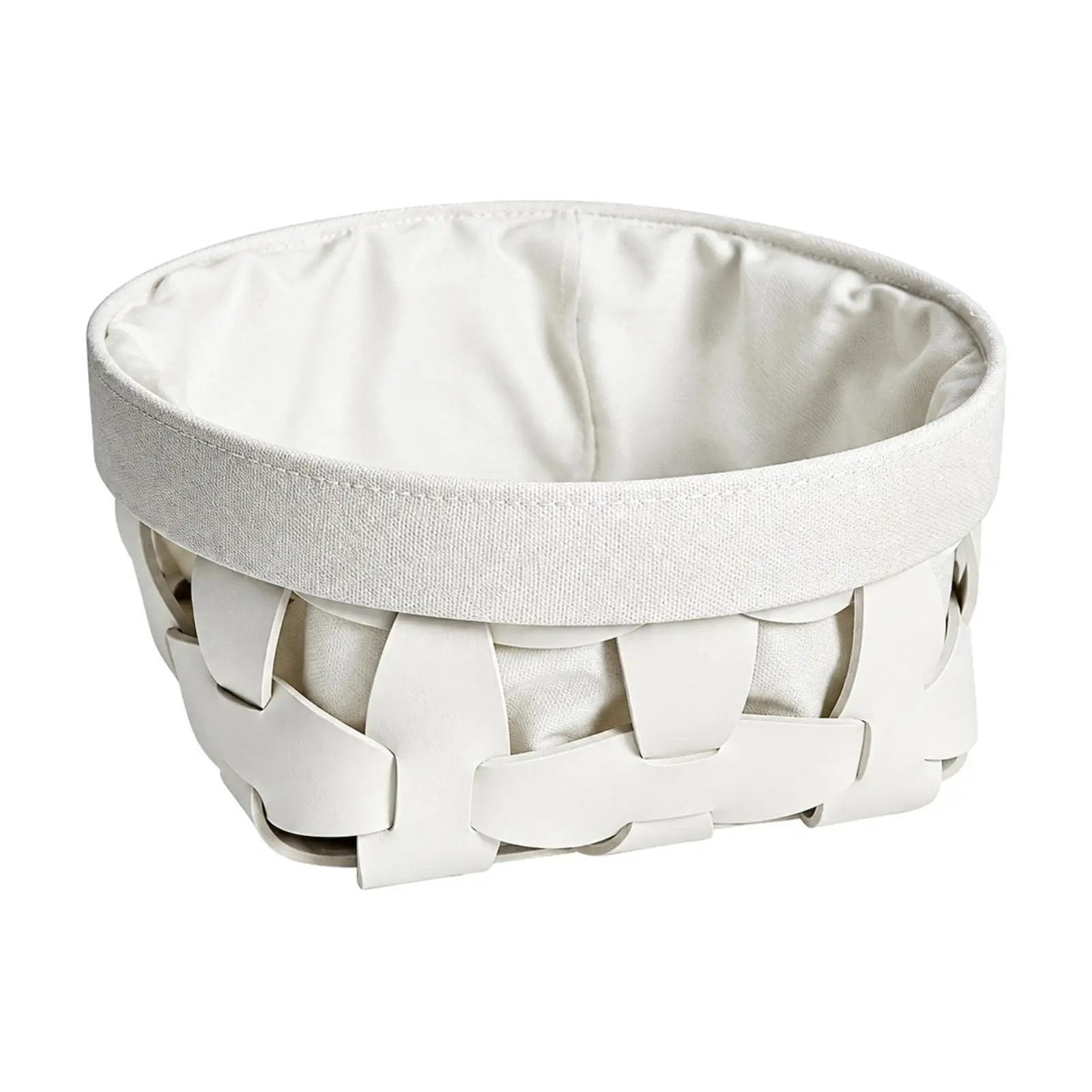 Round Woven Basket with Cloth Lining for Laundry Storage Bedroom Bathroom Guest Room Tidy Look