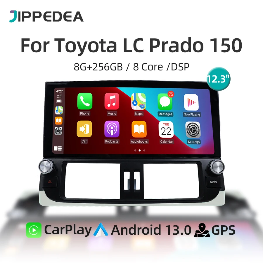 

Автомобильный GPS-навигатор CarPlay, Android 13,0, 4G, LTE, Wi-Fi, DSP, стереомагнитола для Toyota Land Cruiser Prado 150 2009-2013, головное устройство