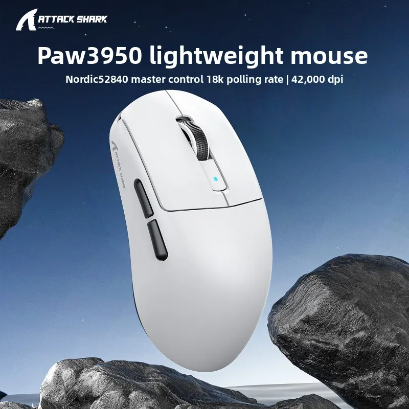 Attack Shark R6 Premium Lightweight Wireless Gaming Mouse PAW3950Max Nordic 52480 8KHz Polling Rate for Pro FPS Gamer Gift