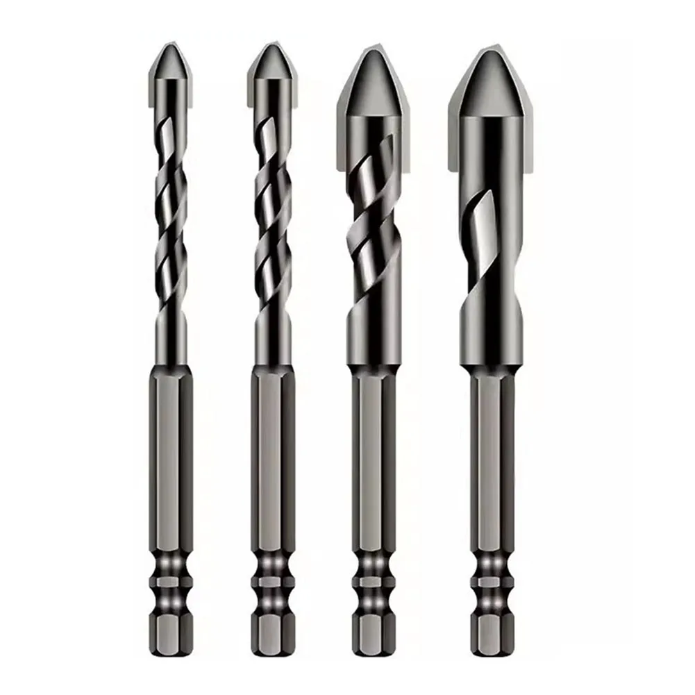 

4pcs 6/8/10/12mm Eccentric Drill Bit Multifunction Drill Bits Eccentric Drill Crooked Head Bit For Drill Holes In Tiles Plastics