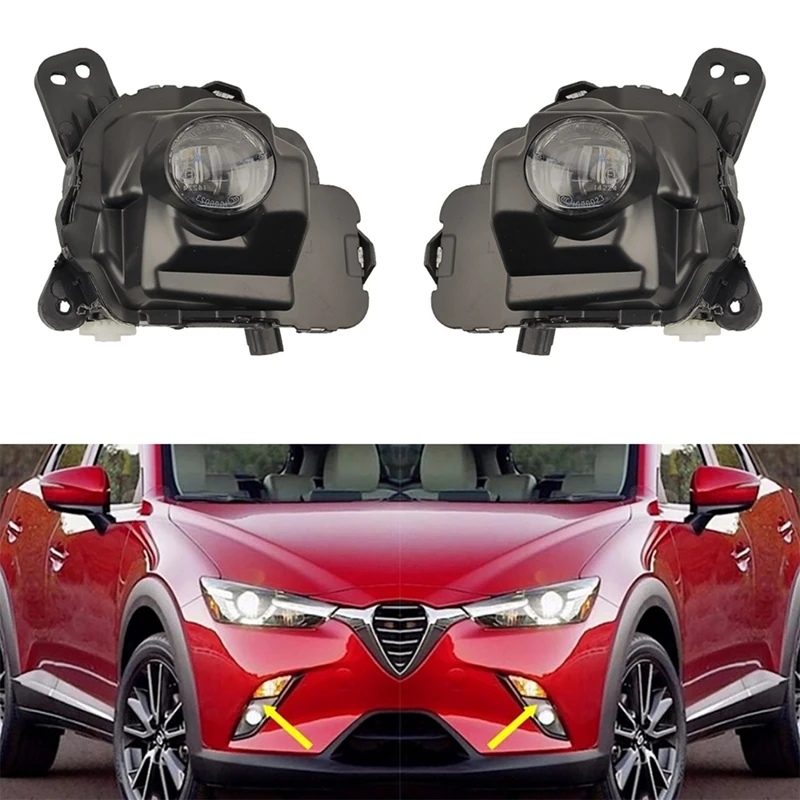 Lámpara antiniebla de parachoques delantero, lámpara de señal de conducción, montaje de luces antiniebla para Mazda CX3 2016 2017