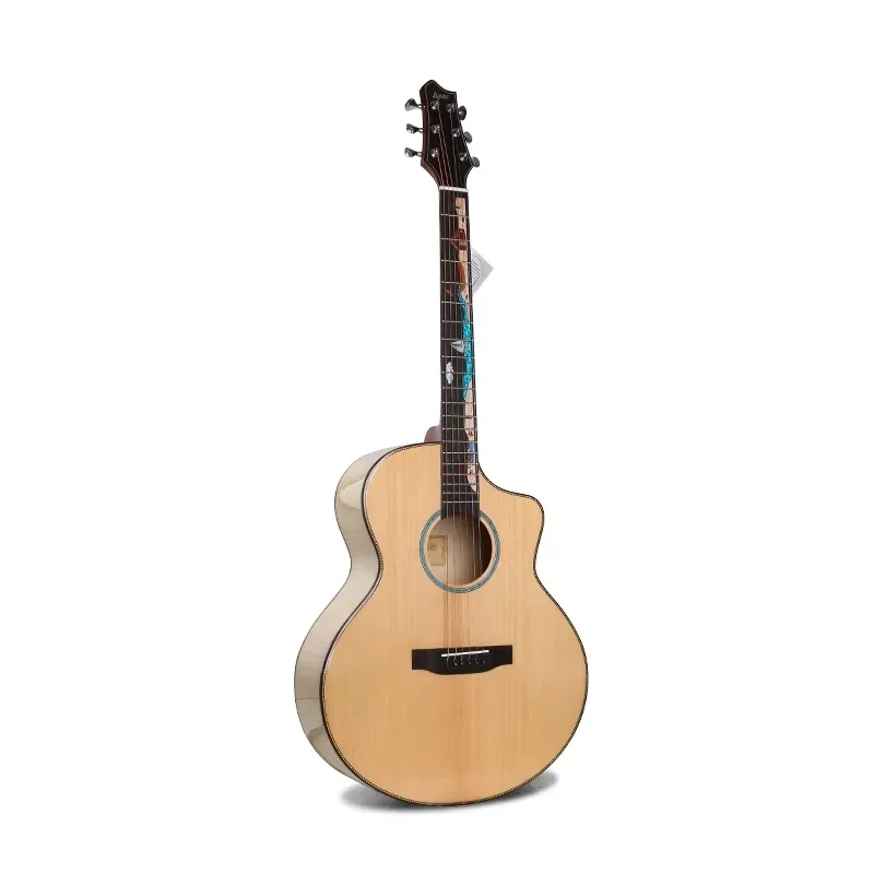 LX-R6 2020 NEW Custom Artwork Fretboard Inlay Flamed Maple Solid Top Acoustic Guitar