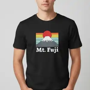 

Футболка Mt Fuji: футболка с рисунком в стиле ретро, Япония, закат, унисекс, повседневная, удобная, хлопковая, винтажная, с круглым вырезом, уличная одежда, футболки с короткими рукавами