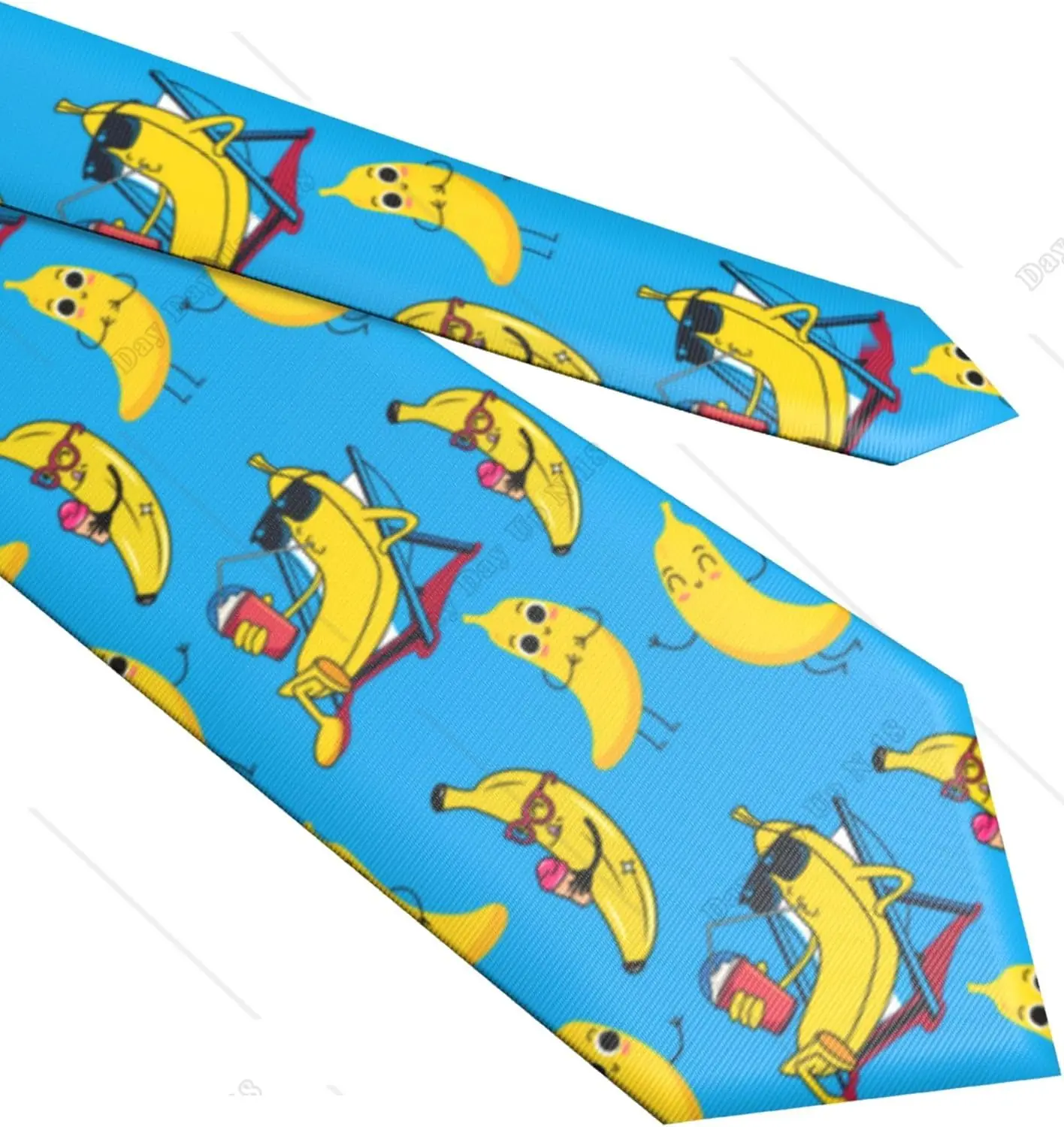 Cartoon Bananas Men'S Tie Funny Casual Print Neckties for Gentlemen Weddings Business Gifts Print One Size